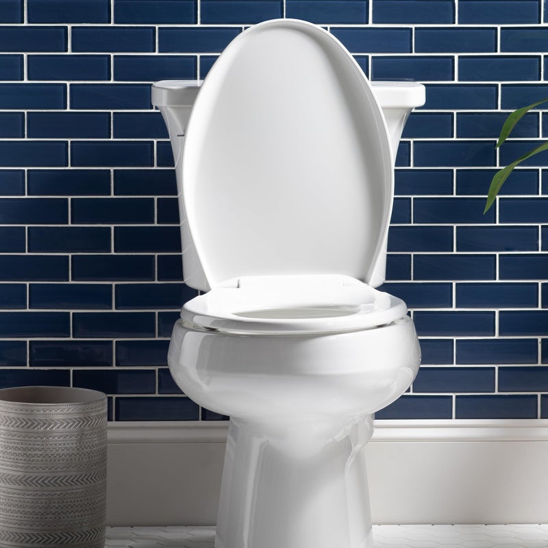 Bemis Aurora Slow Close Toilet Seat, Easy Clean Hinges and Adjustable Perfect Fit Plastic Seat, Made in USA, Elongated, White - Image 3